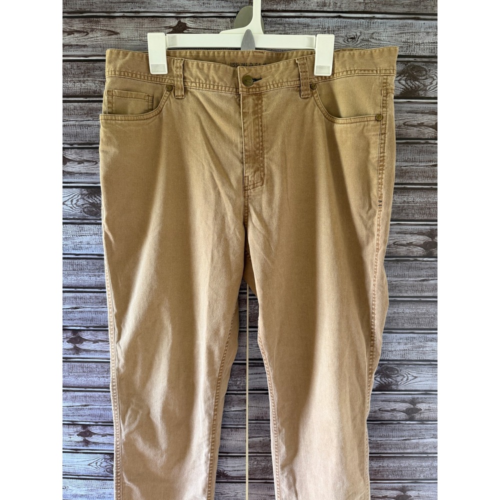 Toad & Co. Men's Mission Ridge 5-Pocket Pants Size 38 x 30 Tan Logo